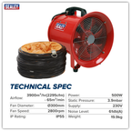 Portable Ventilator with 5m Ducting 300mm VEN300