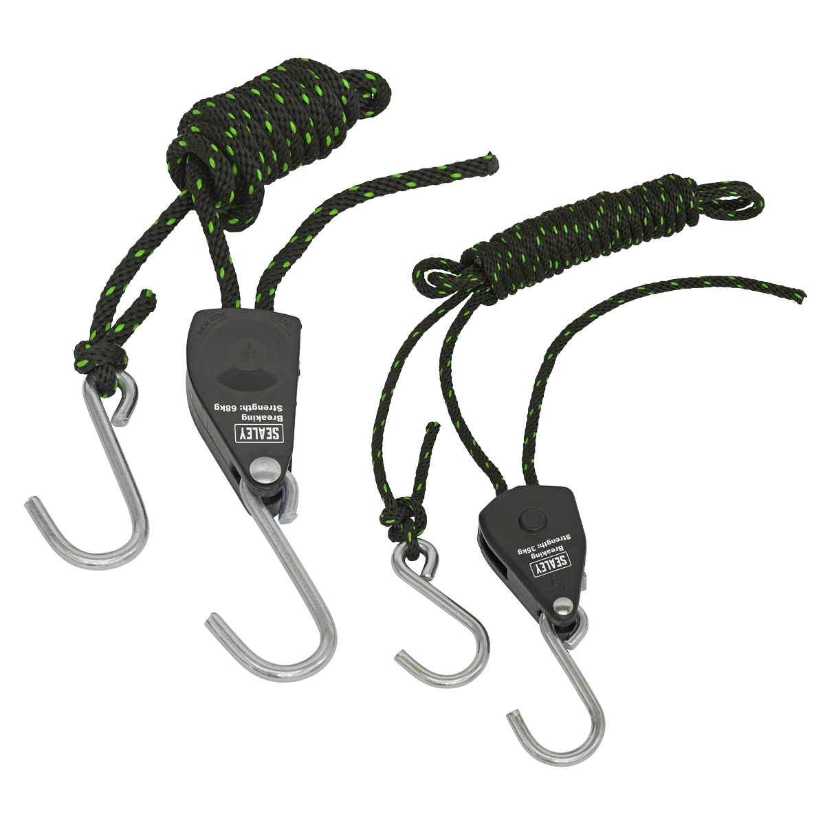 Ratchet Parts Hanger/Tie Down with S-Shaped Hooks 2m - Pack of 2 VS0114