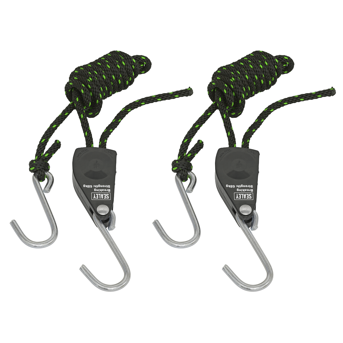 Ratchet Parts Hanger/Tie Down with S-Shaped Hooks 2m - Pack of 2 VS0114