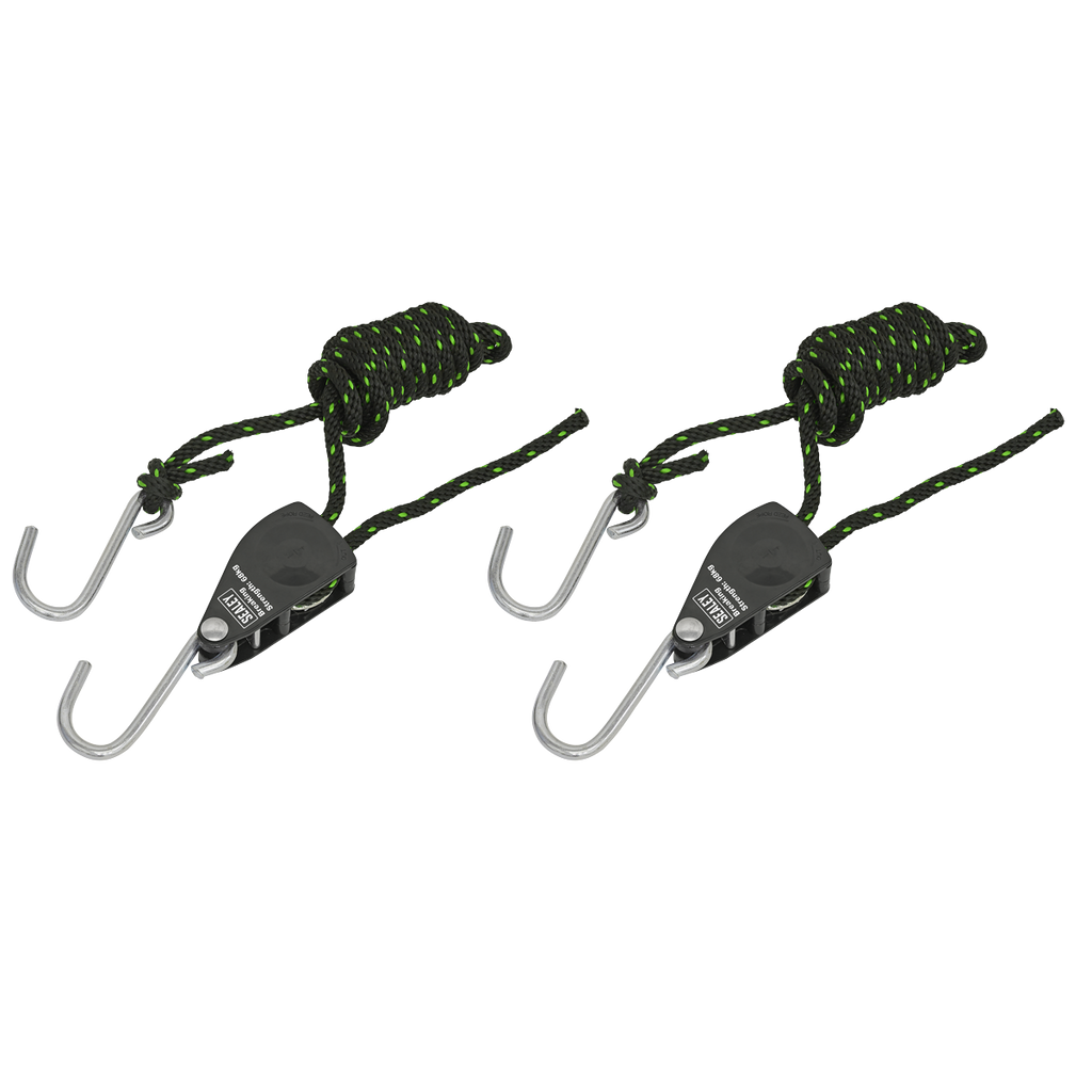 Ratchet Parts Hanger/Tie Down with S-Shaped Hooks 2m - Pack of 2 VS0114
