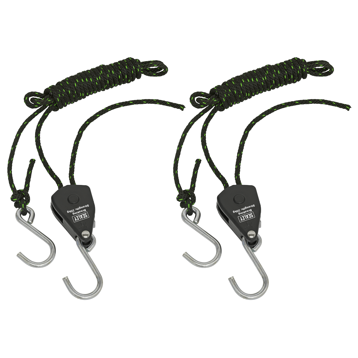 Ratchet Parts Hanger/Tie Down with S-Shaped Hooks 2m - Pack of 2 VS0118