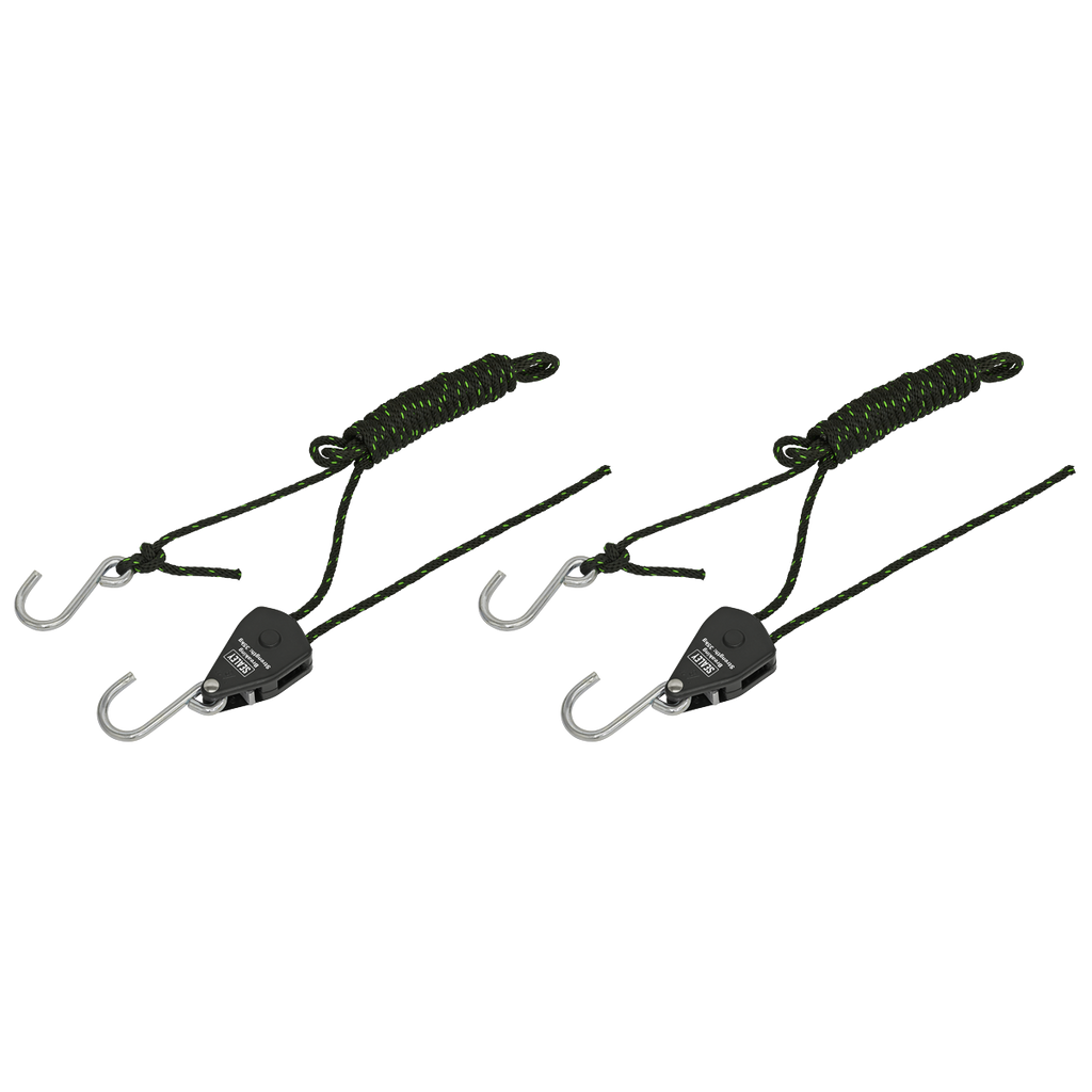Ratchet Parts Hanger/Tie Down with S-Shaped Hooks 2m - Pack of 2 VS0118