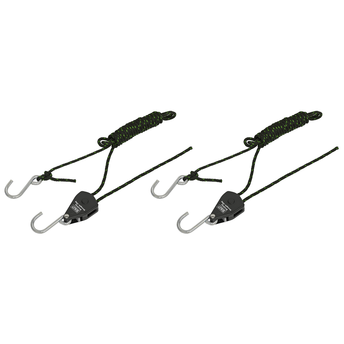 Ratchet Parts Hanger/Tie Down with S-Shaped Hooks 2m - Pack of 2 VS0118
