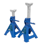 Ratchet Type Axle Stands (Pair) 2 Tonne Capacity per Stand - Blue VS2002BL