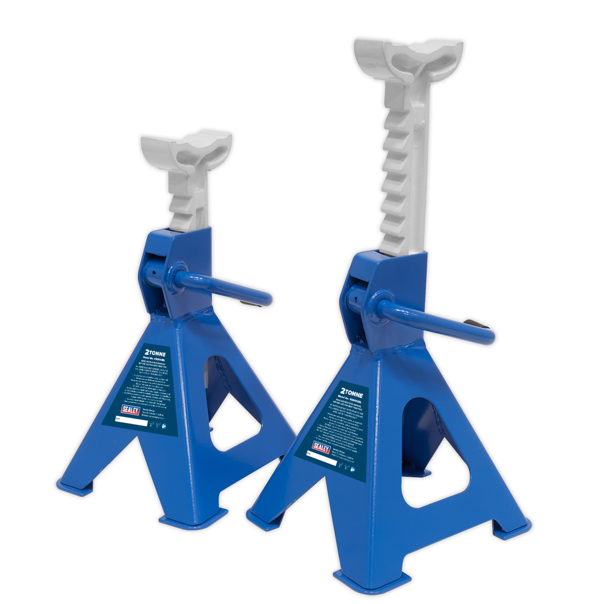 Ratchet Type Axle Stands (Pair) 2 Tonne Capacity per Stand - Blue VS2002BL