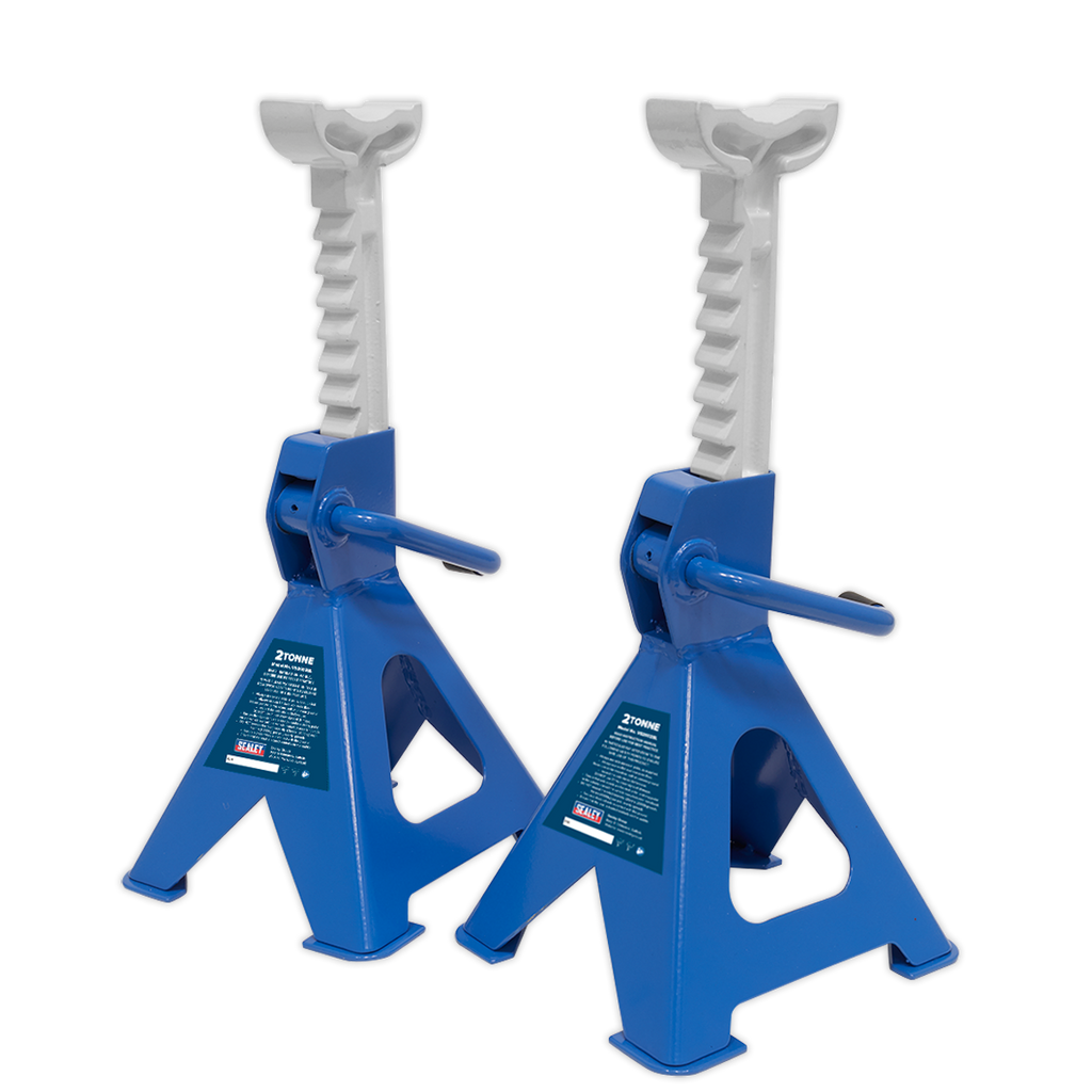 Ratchet Type Axle Stands (Pair) 2 Tonne Capacity per Stand - Blue VS2002BL