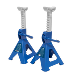 Ratchet Type Axle Stands (Pair) 2 Tonne Capacity per Stand - Blue VS2002BL