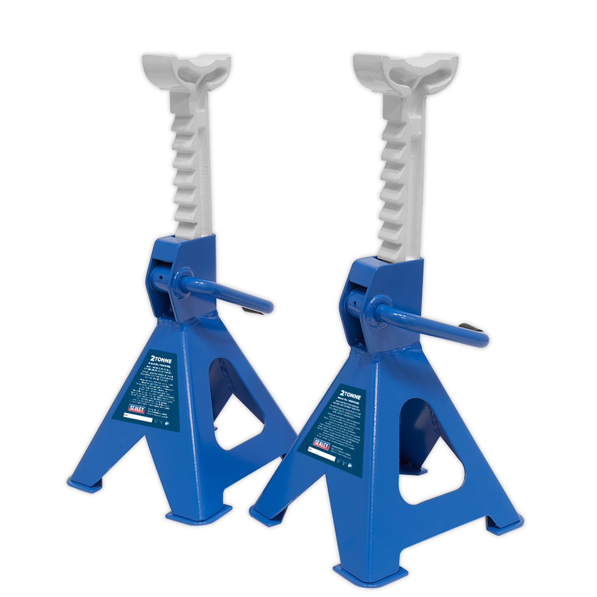 Ratchet Type Axle Stands (Pair) 2 Tonne Capacity per Stand - Blue VS2002BL