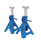 Ratchet Type Axle Stands (Pair) 2 Tonne Capacity per Stand - Blue VS2002BL