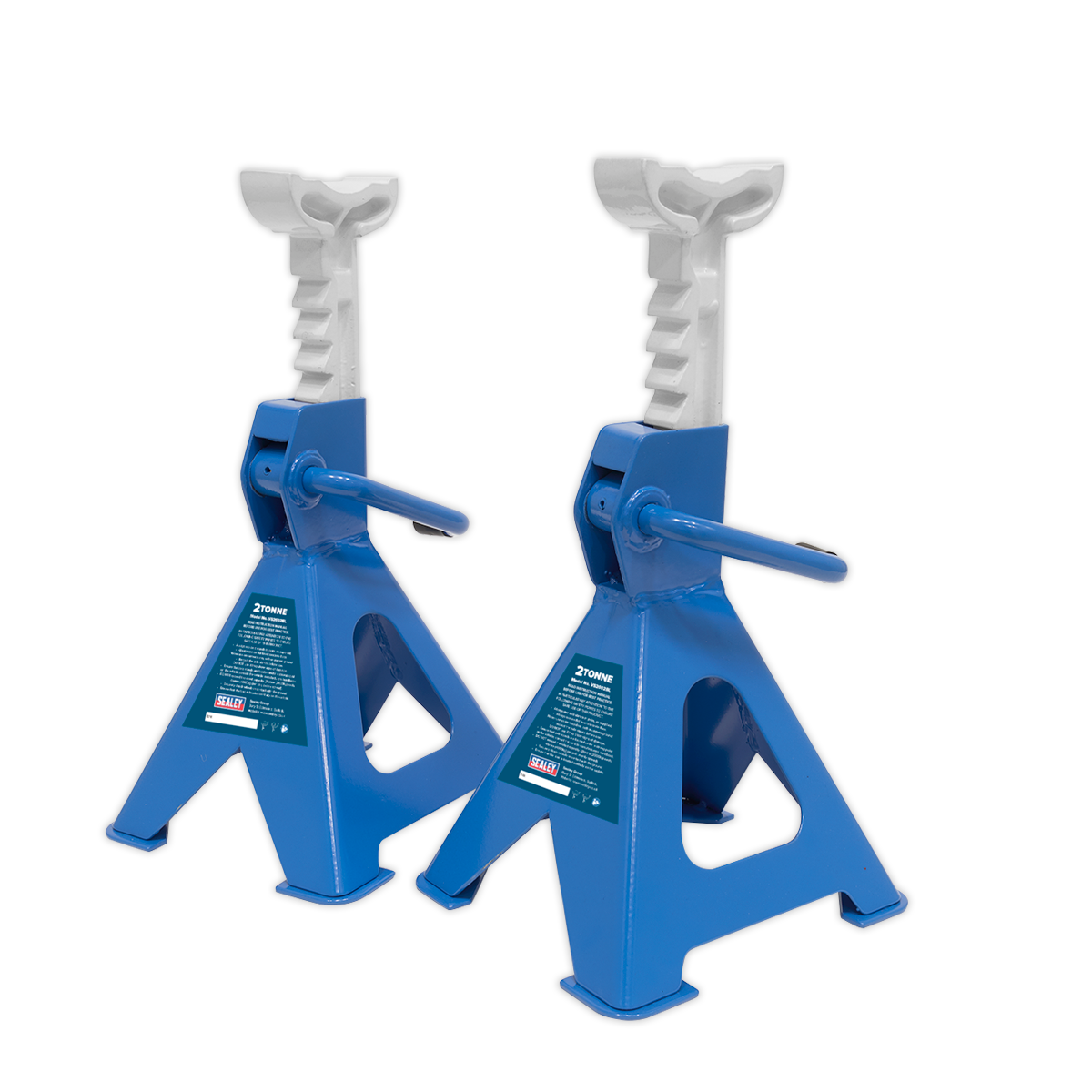 Ratchet Type Axle Stands (Pair) 2 Tonne Capacity per Stand - Blue VS2002BL