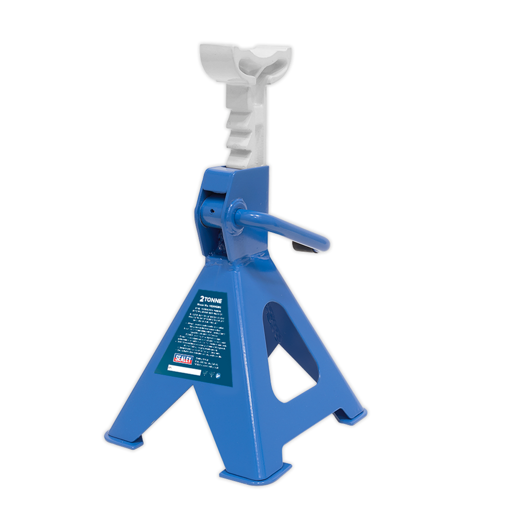 Ratchet Type Axle Stands (Pair) 2 Tonne Capacity per Stand - Blue VS2002BL