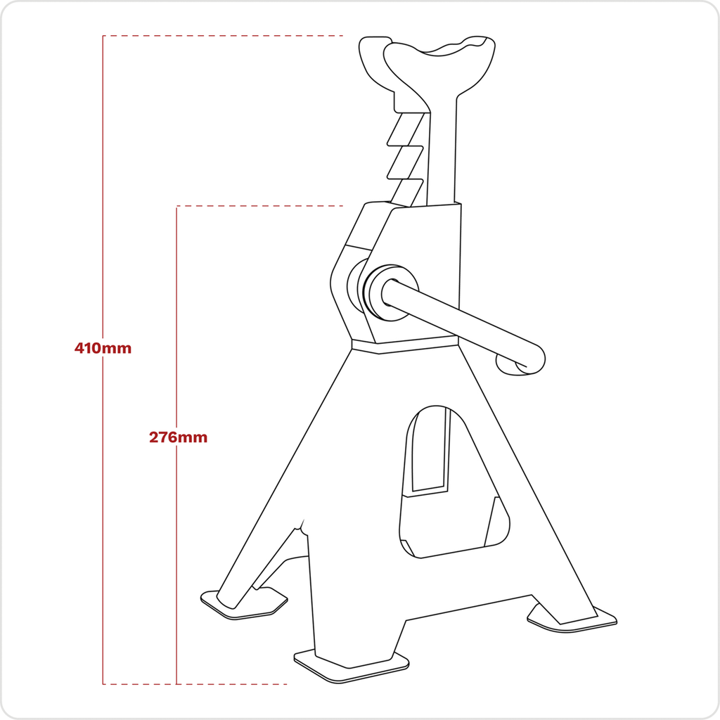 Ratchet Type Axle Stands (Pair) 2 Tonne Capacity per Stand - Blue VS2002BL