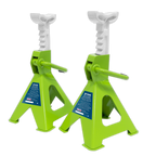 Ratchet Type Axle Stands (Pair) 2 Tonne Capacity per Stand - Hi-Vis Green VS2002HV