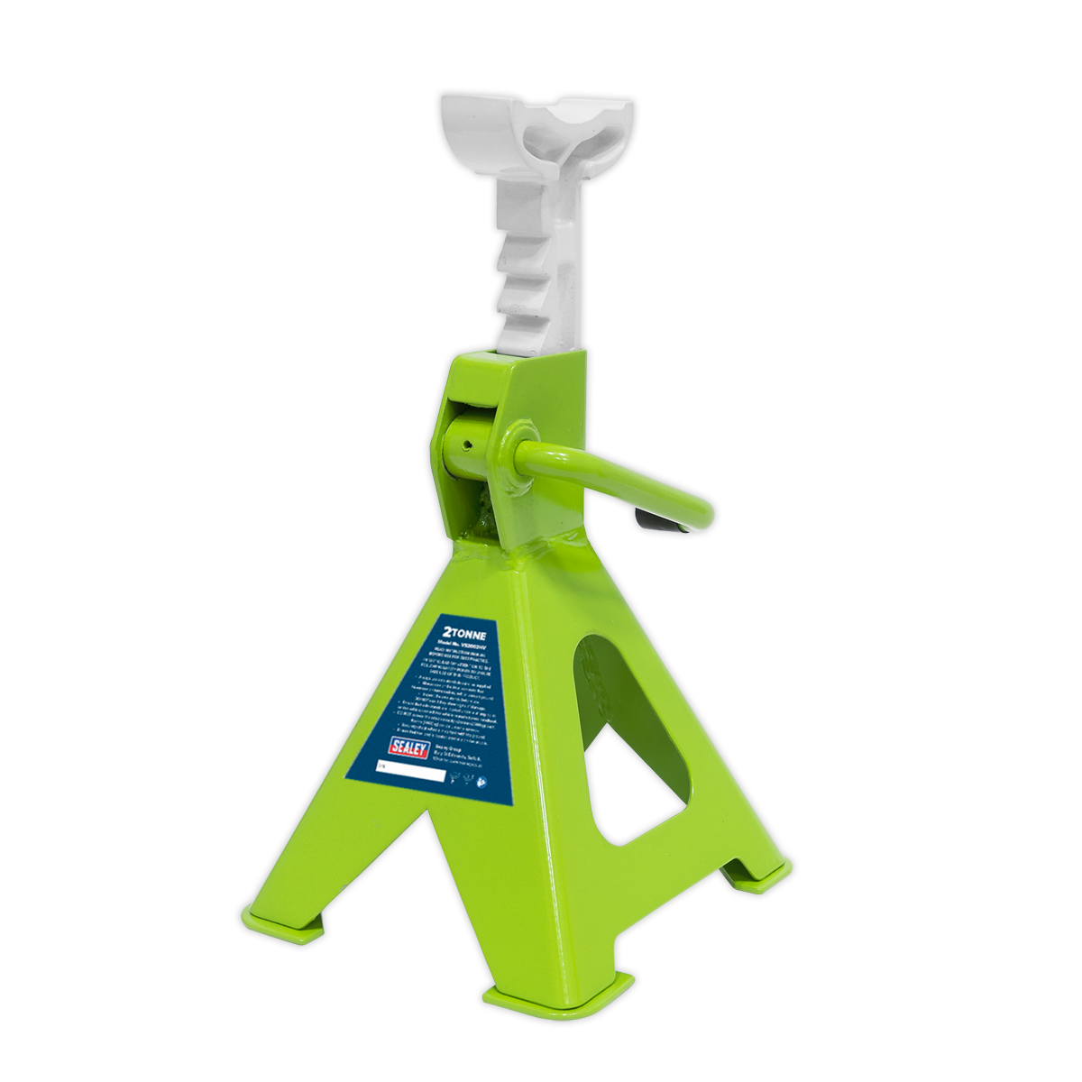 Ratchet Type Axle Stands (Pair) 2 Tonne Capacity per Stand - Hi-Vis Green VS2002HV