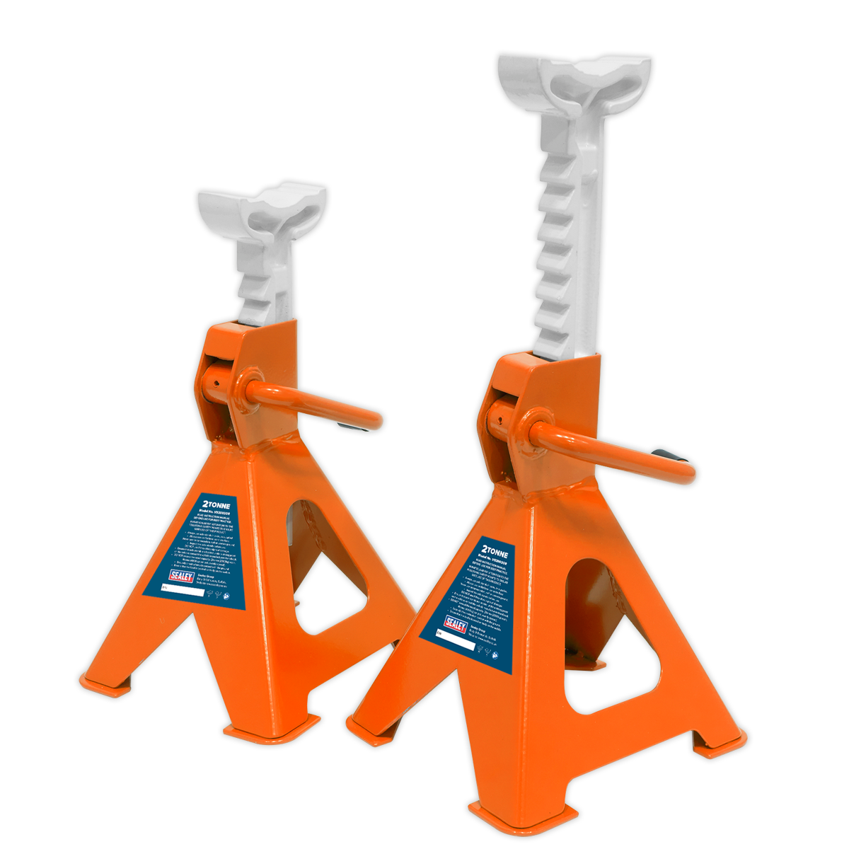 Ratchet Type Axle Stands (Pair) 2 Tonne Capacity per Stand - Orange VS2002OR
