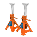 Ratchet Type Axle Stands (Pair) 2 Tonne Capacity per Stand - Orange VS2002OR