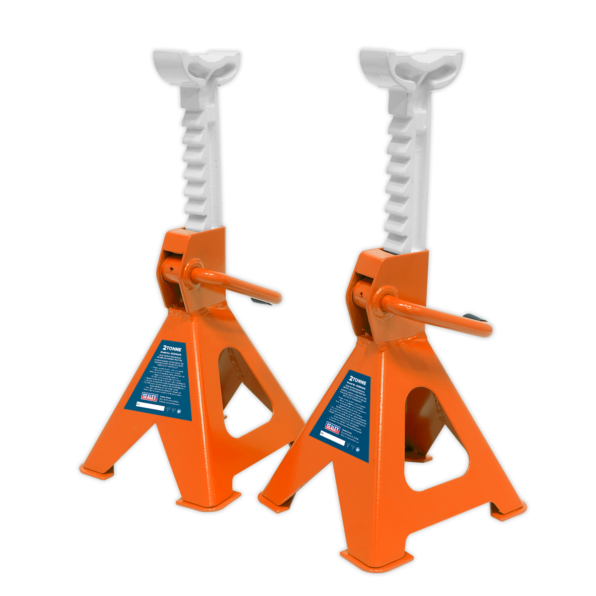 Ratchet Type Axle Stands (Pair) 2 Tonne Capacity per Stand - Orange VS2002OR