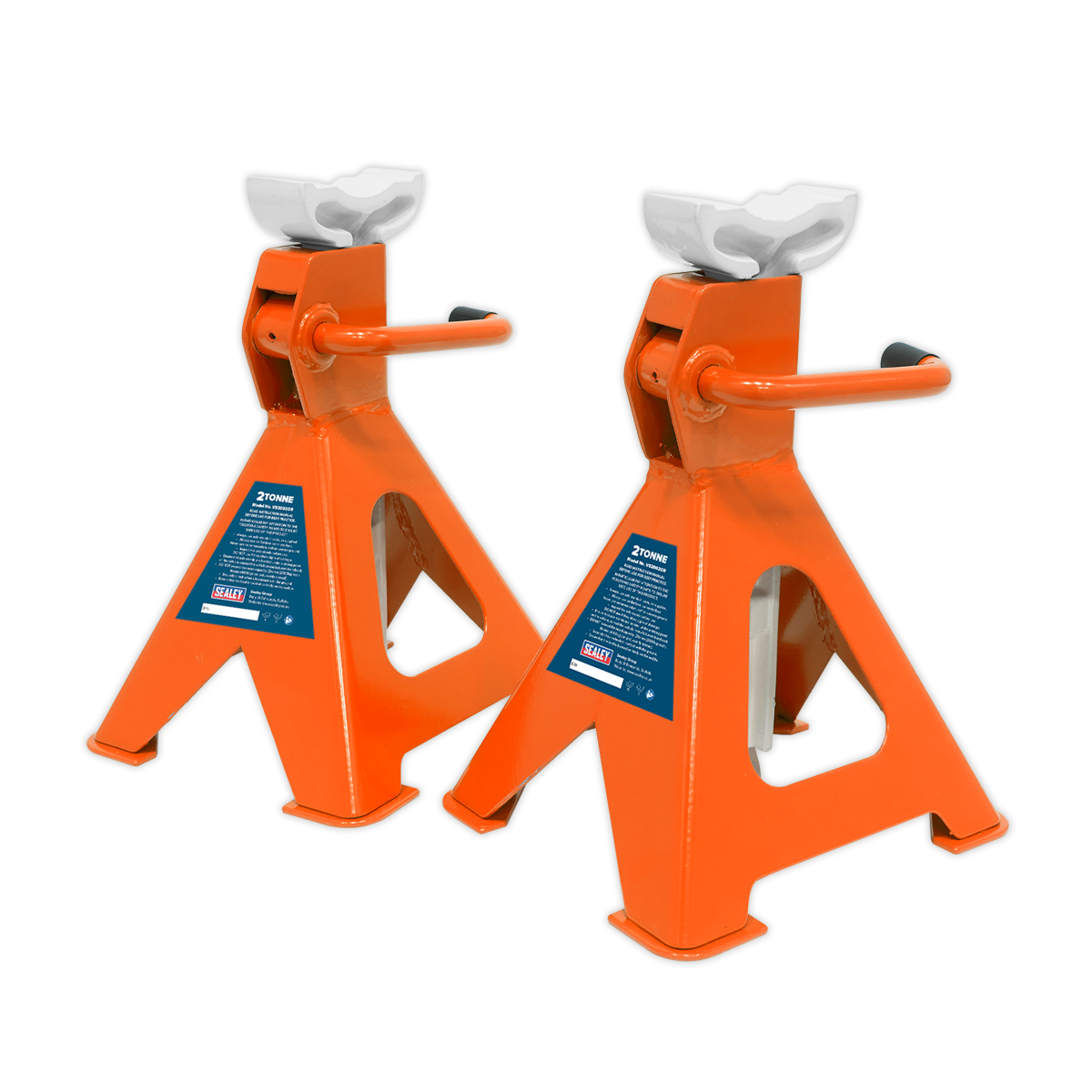 Ratchet Type Axle Stands (Pair) 2 Tonne Capacity per Stand - Orange VS2002OR