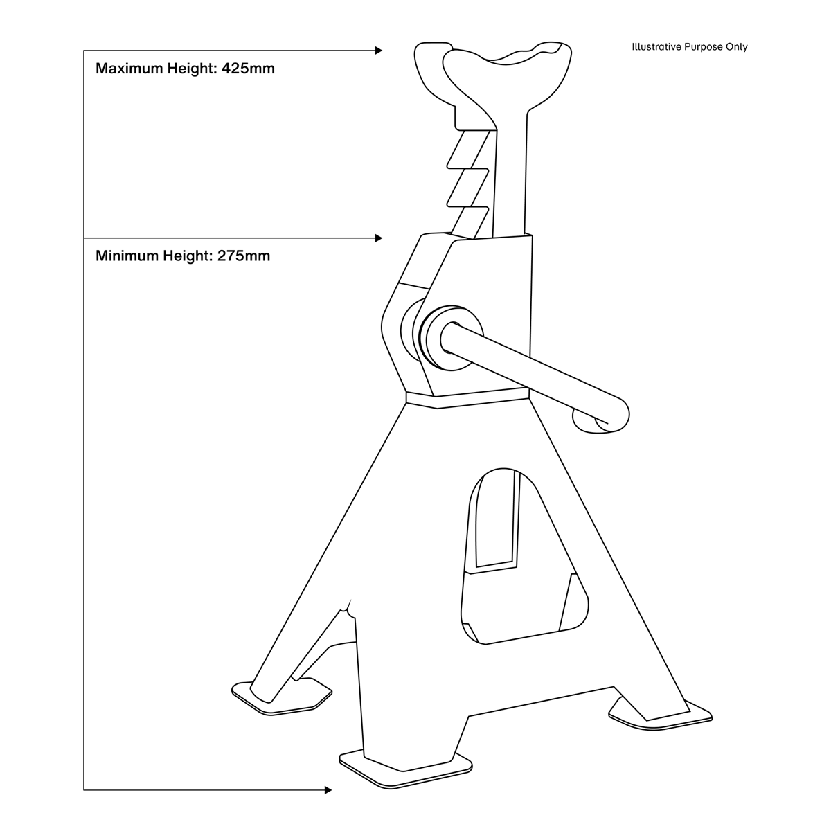 Ratchet Type Axle Stands (Pair) 2 Tonne Capacity per Stand VS2002