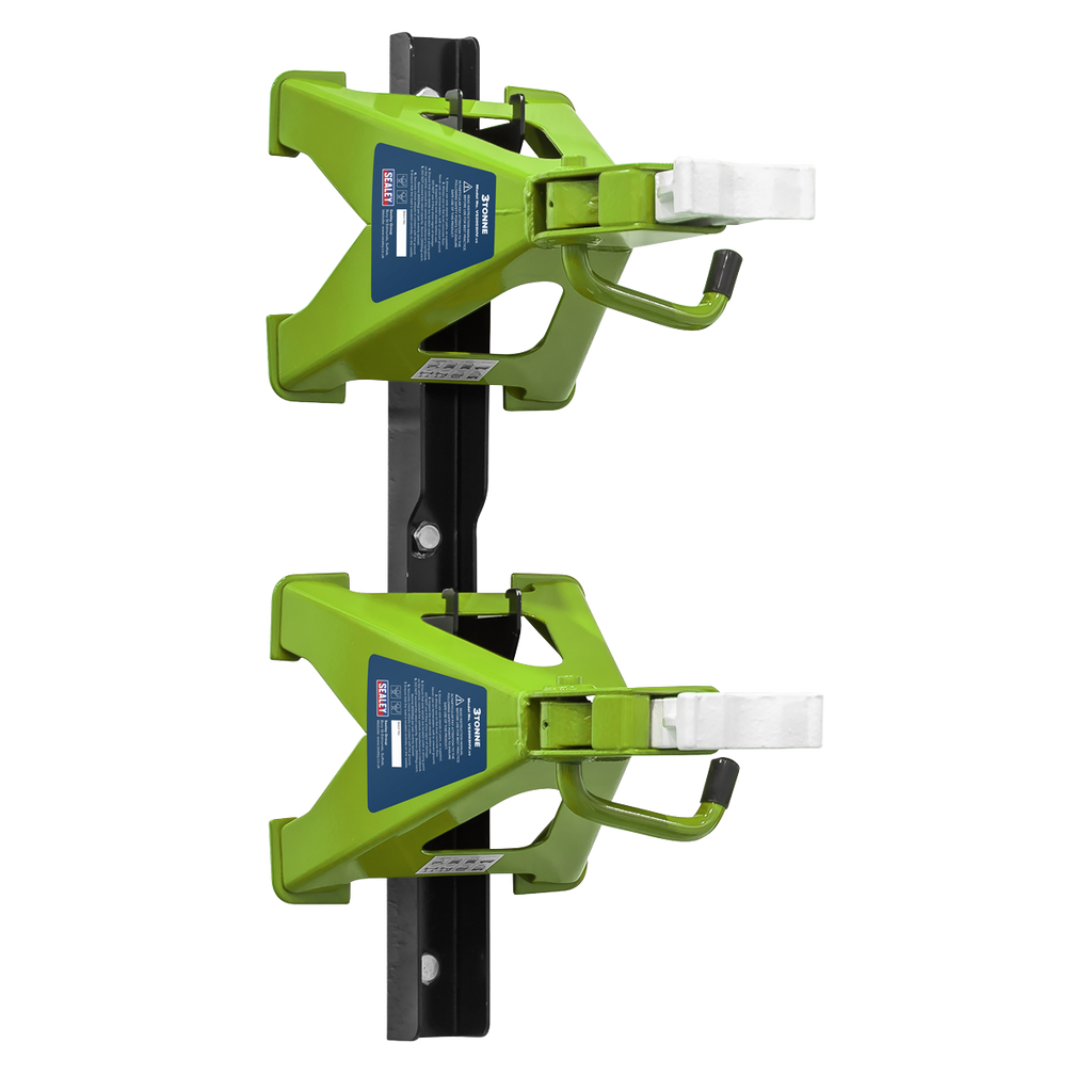 Axle Stand & Axle Stand Storage Rack Combo 3 Tonne - Hi-Vis Green VS2003HVCOMBO