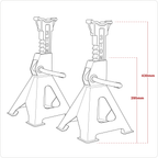 Ratchet Type Axle Stands (Pair) 3 Tonne Capacity per Stand - Hi-Vis Green VS2003HV
