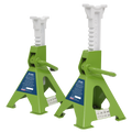 Ratchet Type Axle Stands (Pair) 3 Tonne Capacity per Stand - Hi-Vis Green VS2003HV