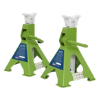 Ratchet Type Axle Stands (Pair) 3 Tonne Capacity per Stand - Hi-Vis Green VS2003HV