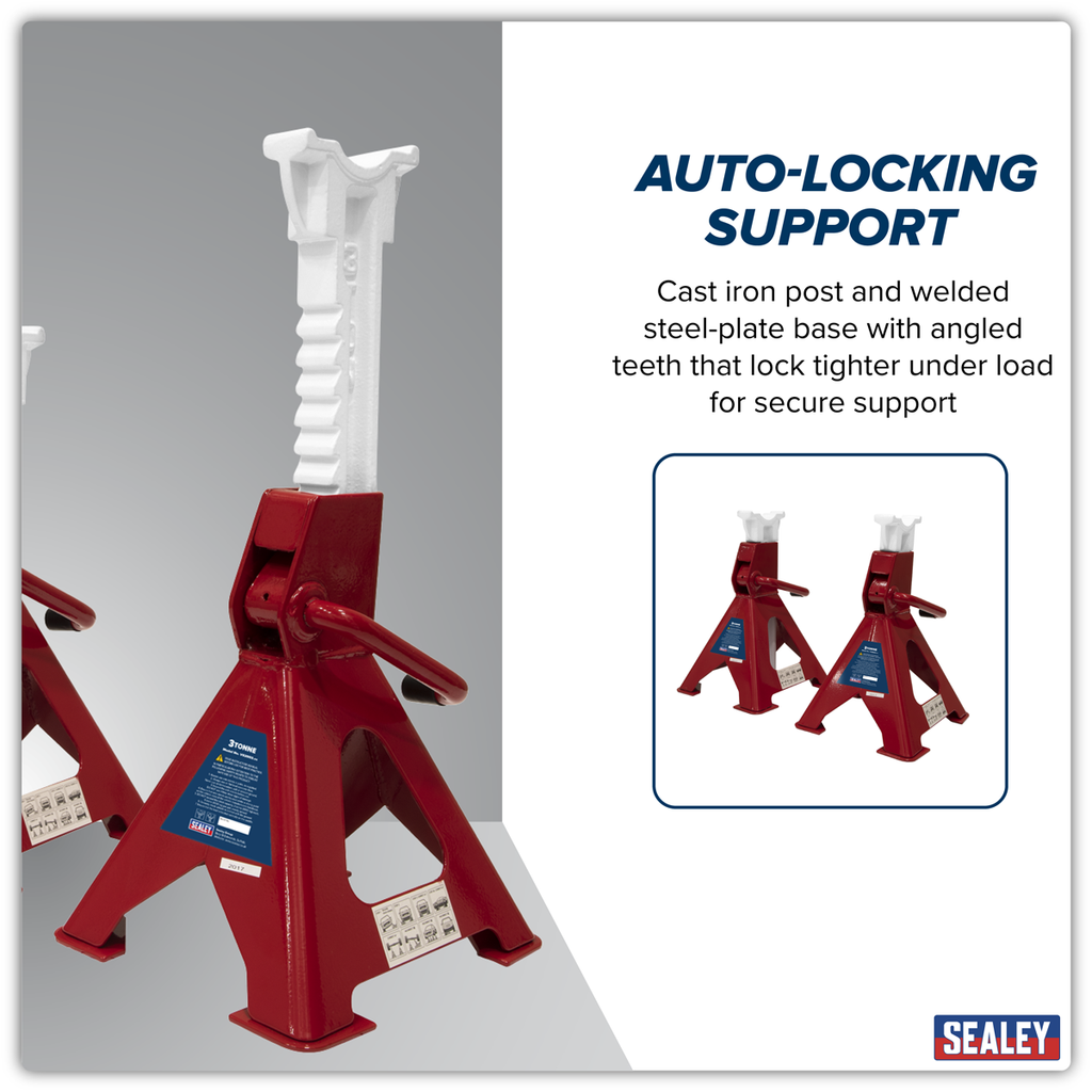 Ratchet Type Axle Stands (Pair) 3 Tonne Capacity per Stand VS2003