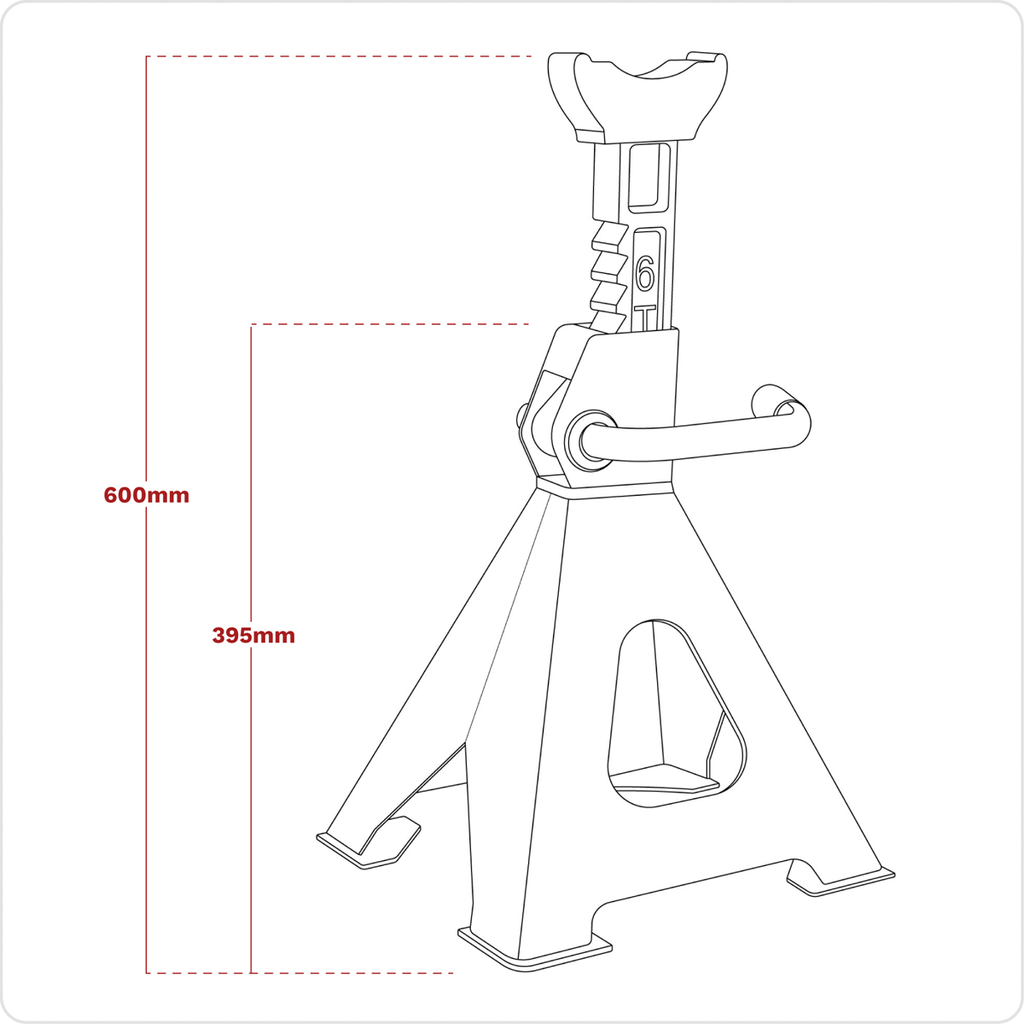 Ratchet Type Axle Stands (Pair) 6 Tonne Capacity per Stand VS2006