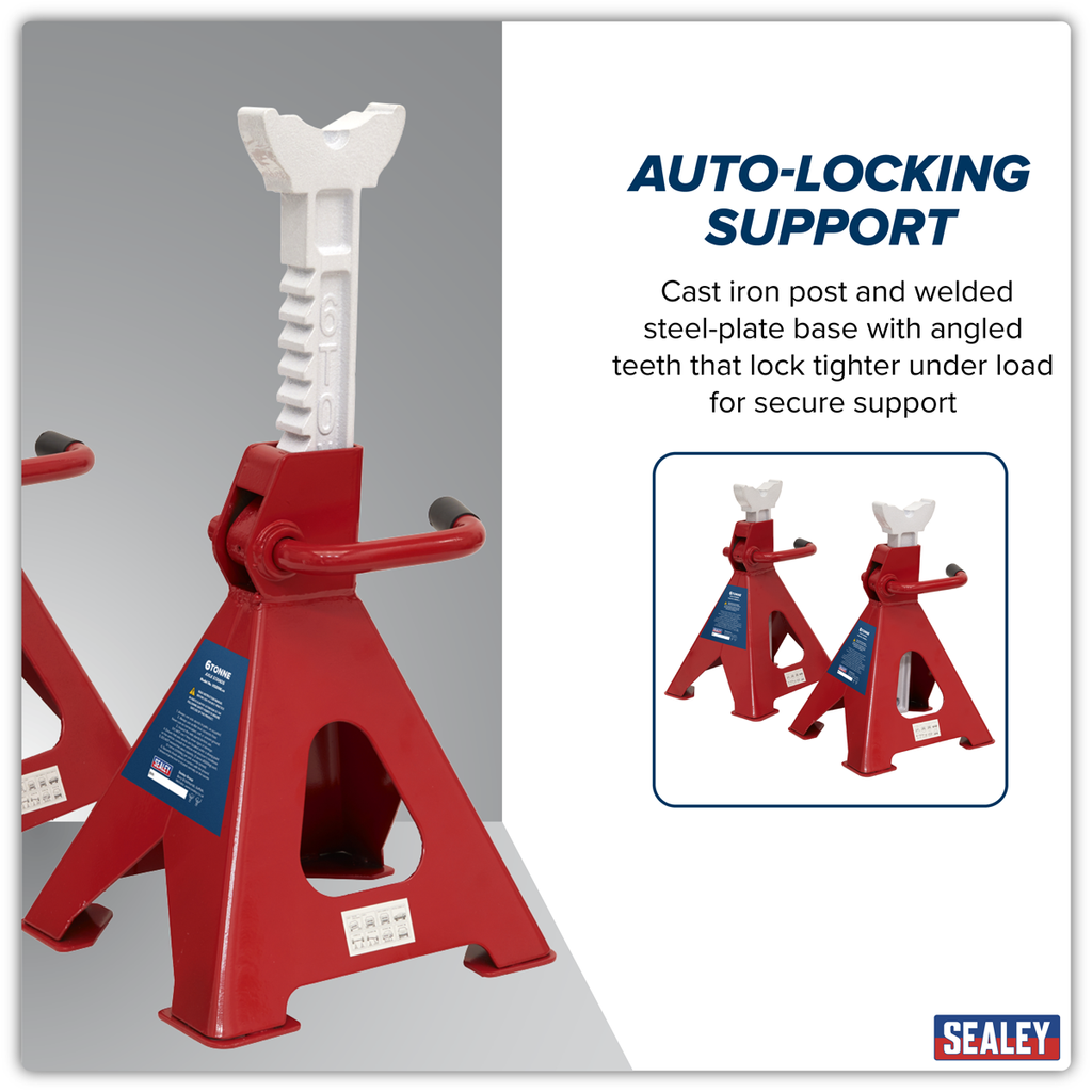 Ratchet Type Axle Stands (Pair) 6 Tonne Capacity per Stand VS2006