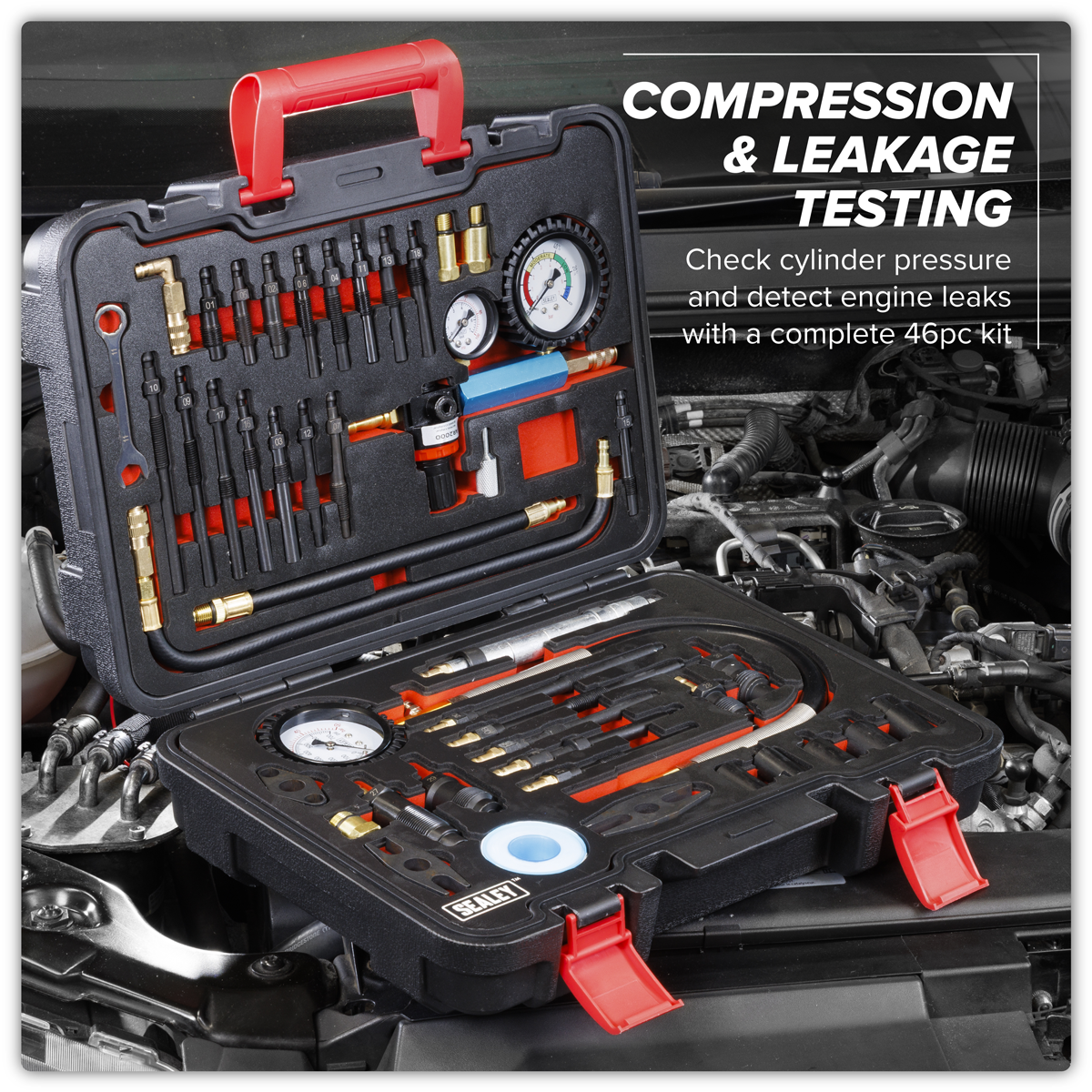 Diesel/Petrol Master Compression & Leakage Test Kit 46pc VS567