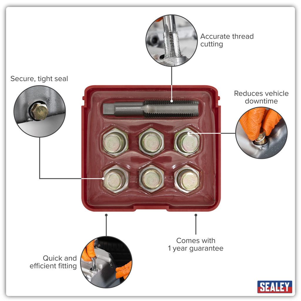 Oil Drain Plug Thread Repair Set M15 VS615