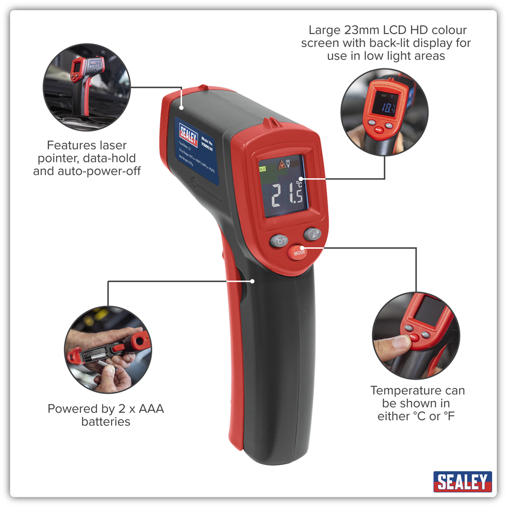 Infrared Laser Digital Thermometer 12:1 VS900