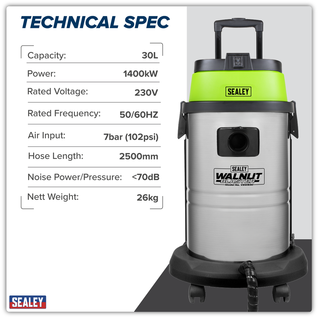 Walnut Blaster 30L Capacity VSWB30