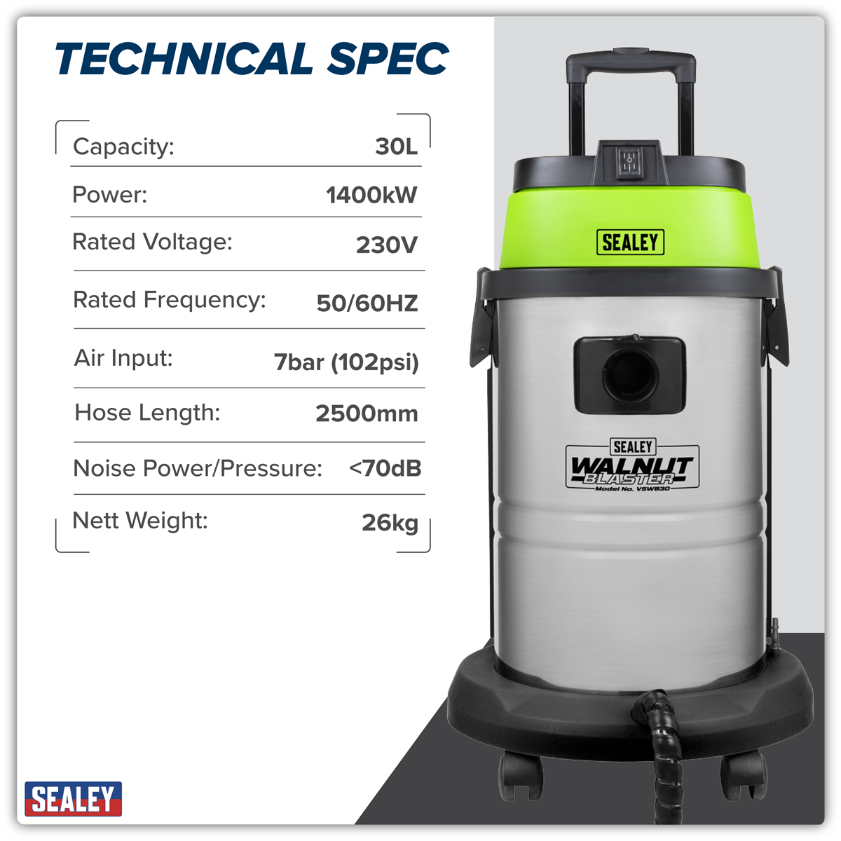 Walnut Blaster 30L Capacity VSWB30