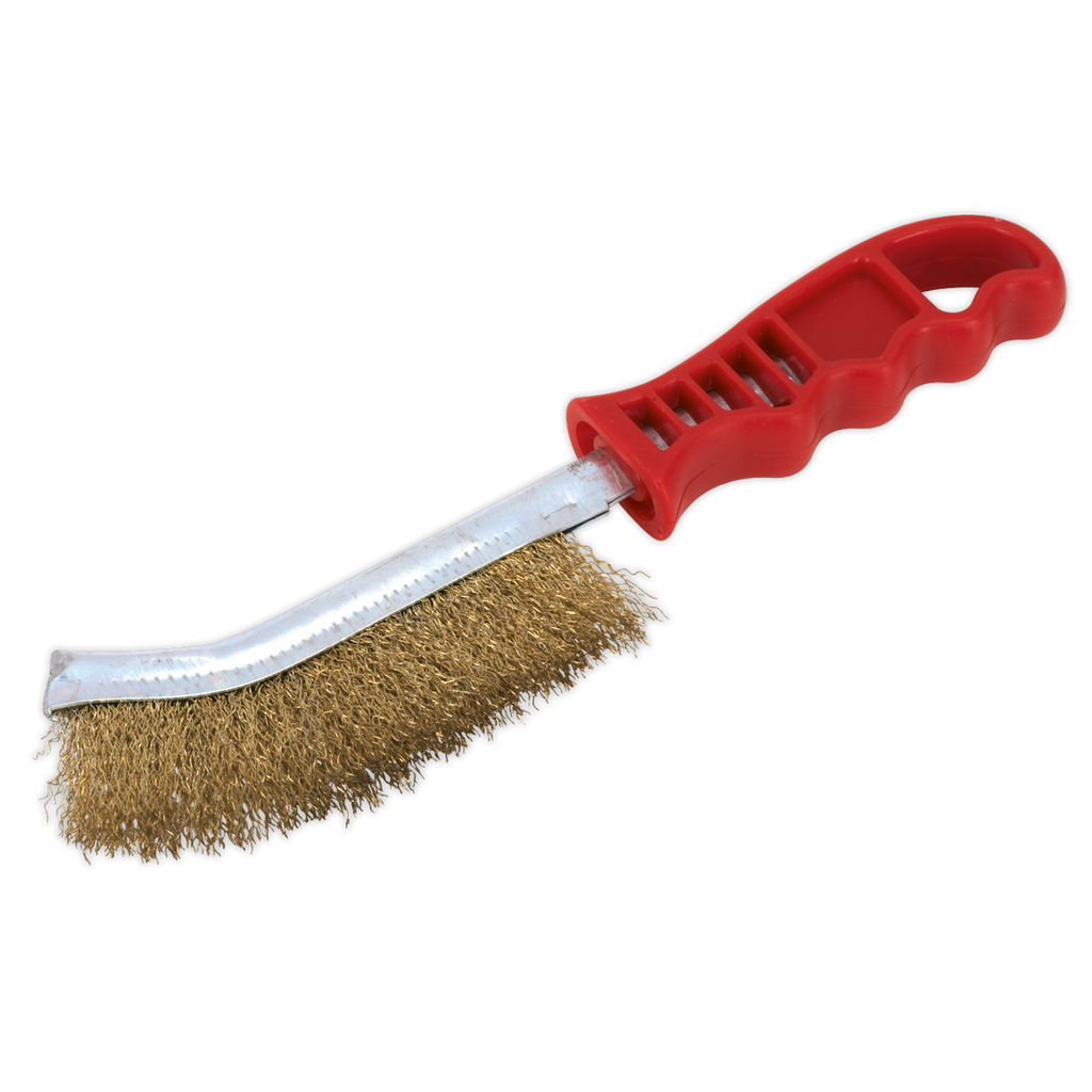 Brassed Steel Wire Brush with Plastic Handle - Display Box of 24 WB05DB24