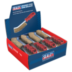 Brassed Steel Wire Brush with Plastic Handle - Display Box of 24 WB05DB24