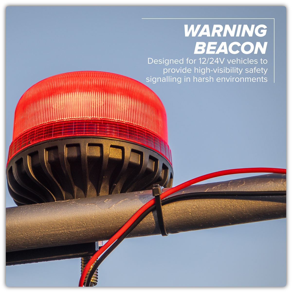 Warning Beacon with 12mm Bolt Fixing 36W SMD LED 12/24V - Red WB951LEDR