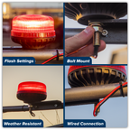 Warning Beacon with 12mm Bolt Fixing 36W SMD LED 12/24V - Red WB951LEDR