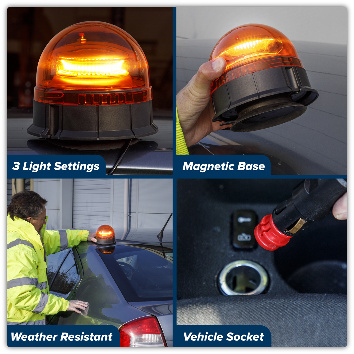 Warning Beacon with Magnetic Base 20W SMD LED 12/24V WB954LED