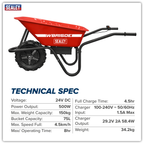 Electric Wheelbarrow 150kg Capacity WBR150E