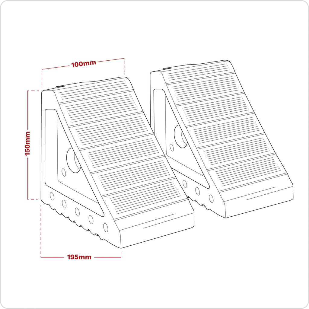 Rubber Wheel Chocks - Pair WC01