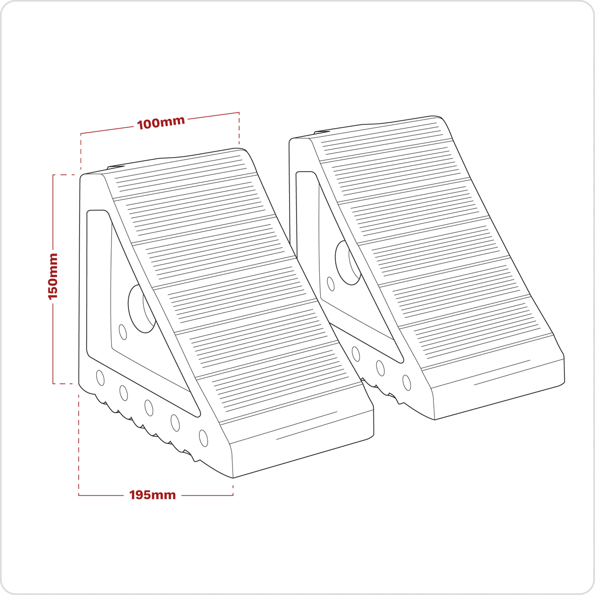 Rubber Wheel Chocks - Pair WC01