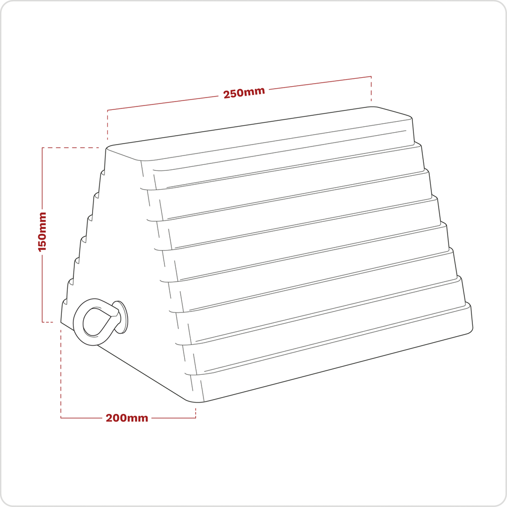 Rubber Wheel Chock 3.8kg - Single WC03