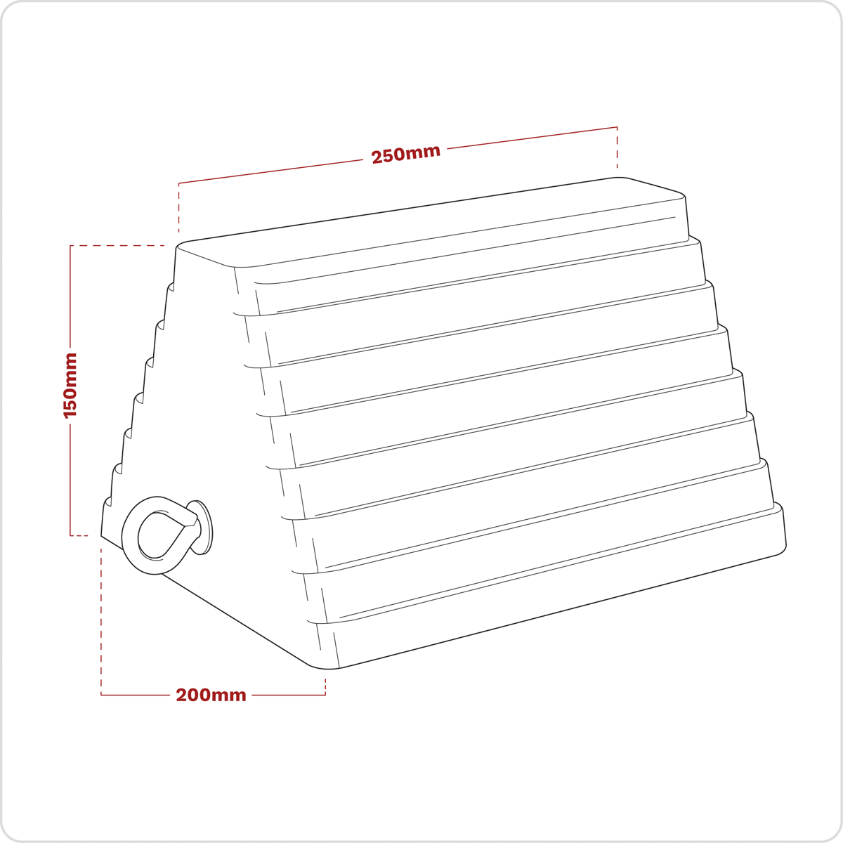 Rubber Wheel Chock 3.8kg - Single WC03