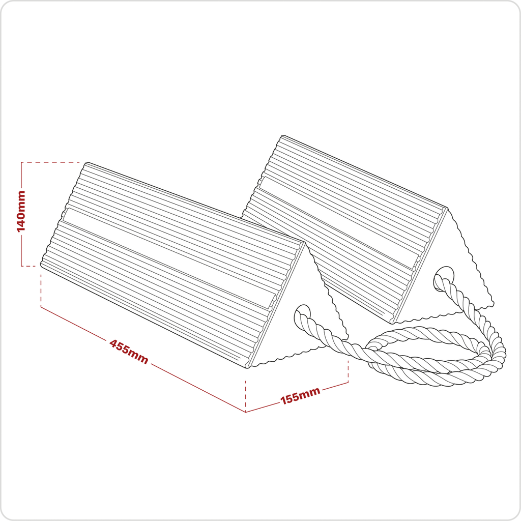Heavy-Duty Rubber Wheel Chocks - Pair WC11