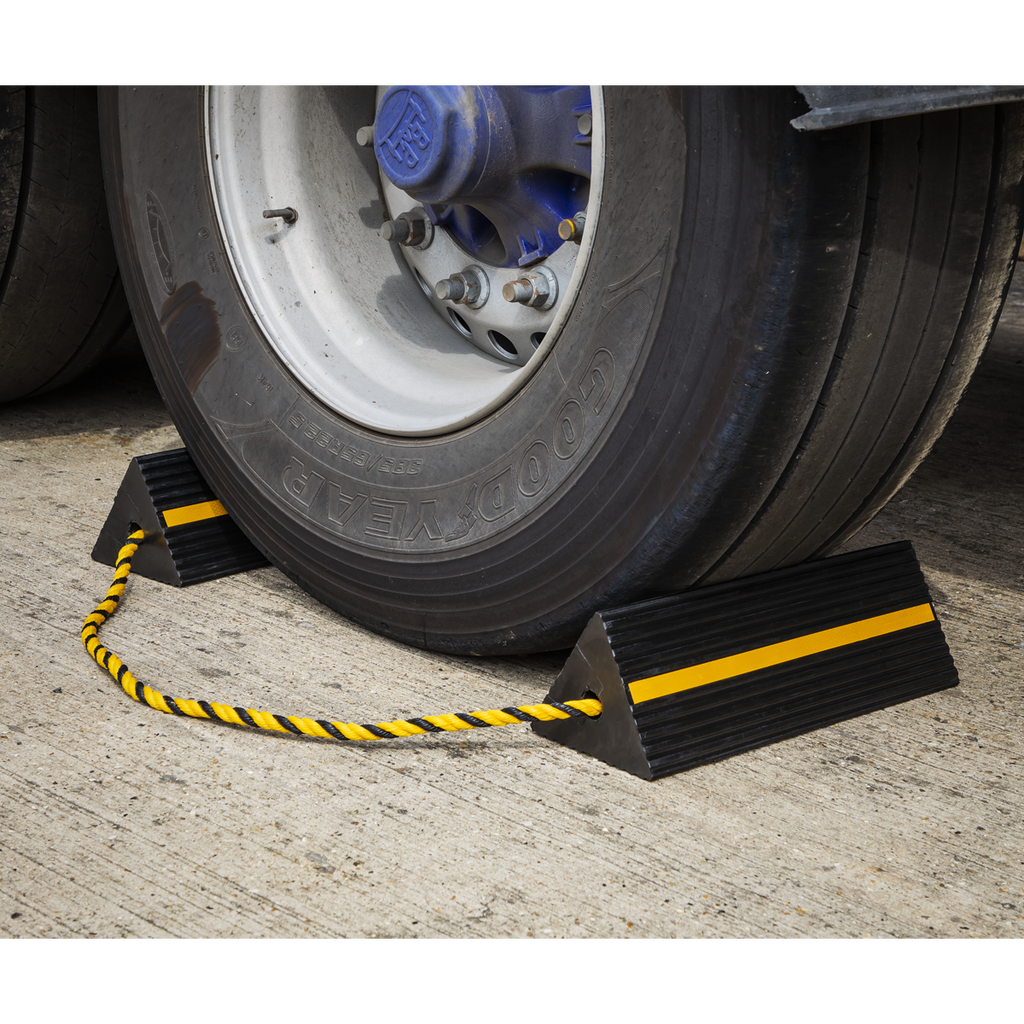 Heavy-Duty Rubber Wheel Chocks - Pair WC11