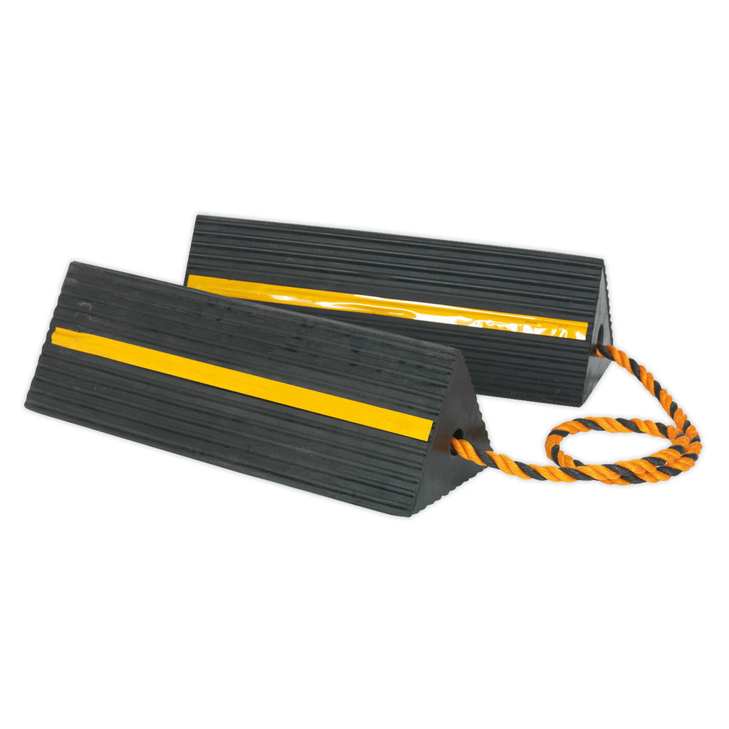 Heavy-Duty Rubber Wheel Chocks - Pair WC11