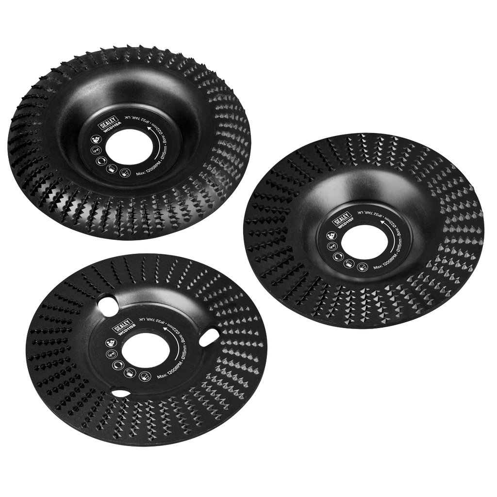 115mm Wood Carving Disc 22mm Bore - Pack of 3 WCD1153