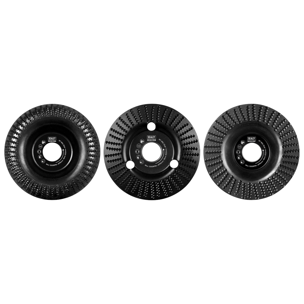 115mm Wood Carving Disc 22mm Bore - Pack of 3 WCD1153